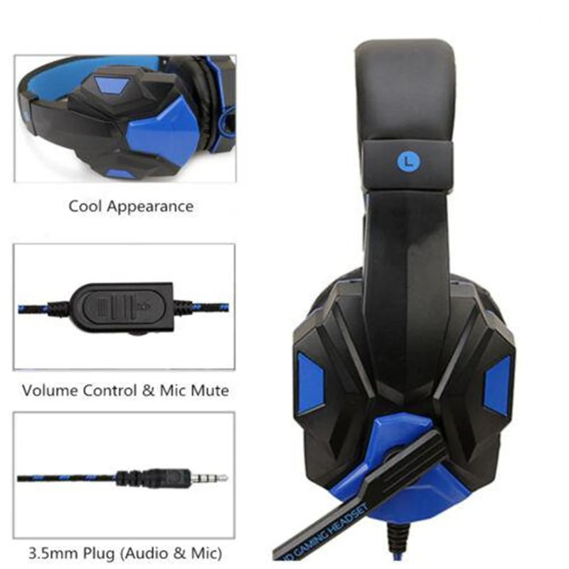 Fone - Headset Gamer com microfone ajustável 120° para PS4/PS5/Xbox/Smartphone/PC