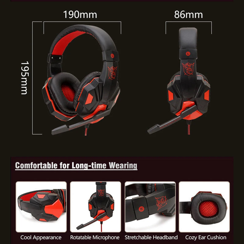 Fone - Headset Gamer com microfone ajustável 120° para PS4/PS5/Xbox/Smartphone/PC