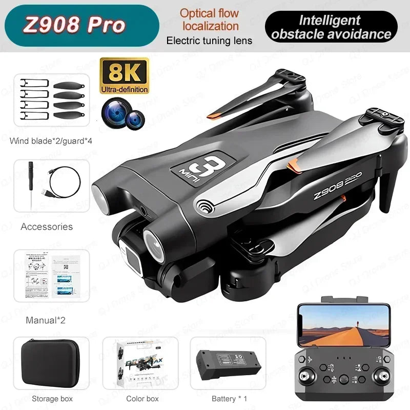 Mini Drone Z908  4K 5G WIFI Profissional 8K Câmera Dupla