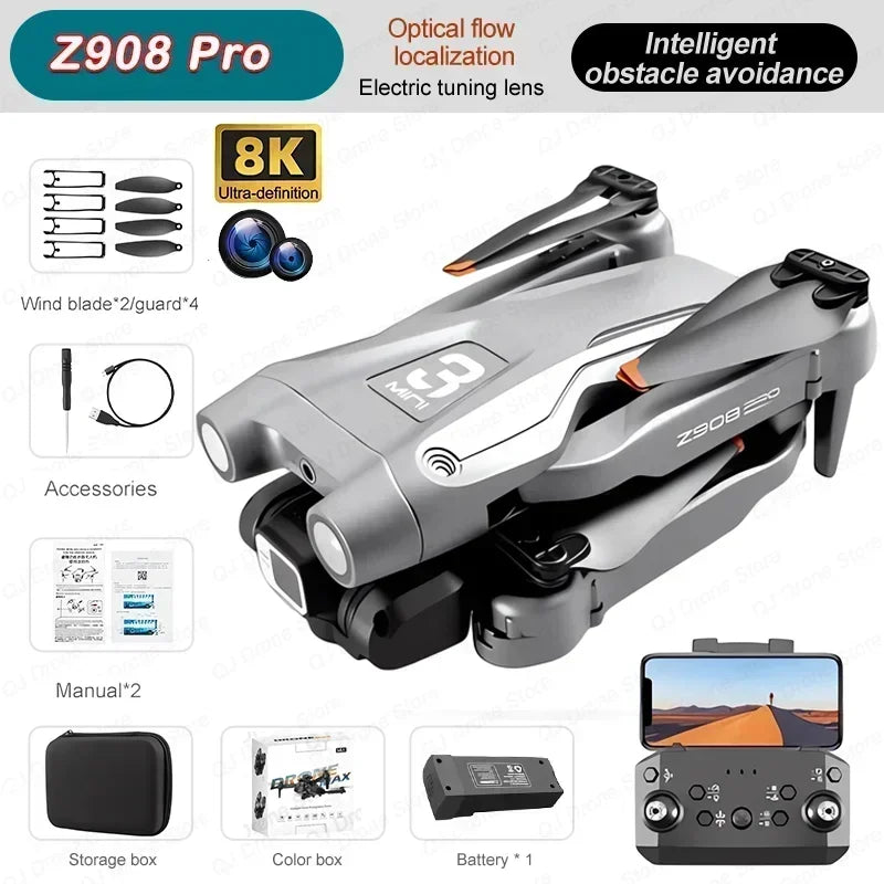 Mini Drone Z908  4K 5G WIFI Profissional 8K Câmera Dupla